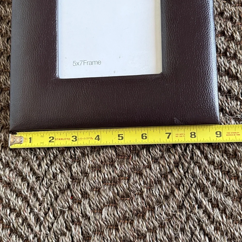 Crate&Barrel Dark Brown Leather Photo Frame